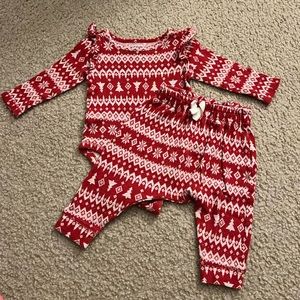 2 piece matching set - 6-12 month holiday set